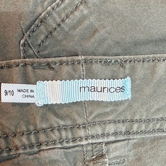 Maurices Pants Army Green Casual Roll Up Bottom Size 9/10 - Picture 9 of 11
